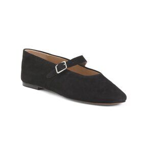STEVE MADDEN Black Suede Suede Dreaming Studded Ballet Flats